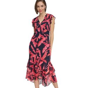 Tommy Hilfiger Flutter Sleeve Chiffon Dress ** NEW W/TAGS**